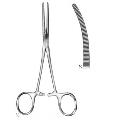 Rochester-Pean Hemostatic Forceps , Curved 160mm