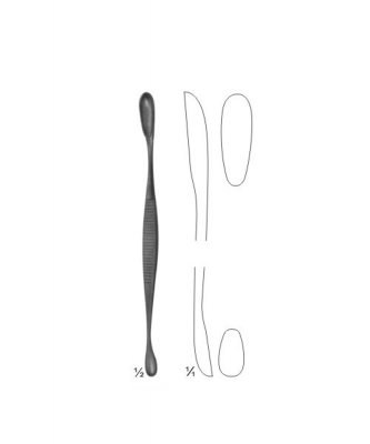 Volkmann Bone Curette, double-ended 10/17mm scoop (Small), 130mm