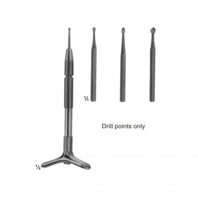 Finger nail drill with 3 drill points